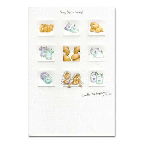 Baby Twins Forever Friends Card